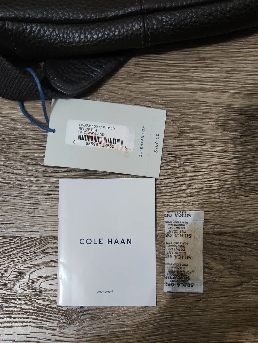 NWT! Cole Haan Wayland Reporter Messenger Bag - Pebbled Leather Dark Brown